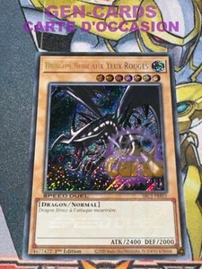 Yu Gi Oh Karte SCHWARZÄUGIGER DRACHE MIT ROTEN AUGEN SBC1-FRB01 SECRET RARE 1. - Bild 1 von 1