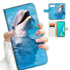 ( For Google Pixel 6A ) Wallet Flip Case Cover Aj23421 Dolphin