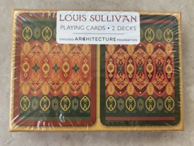 Louis Sullivan Playing Cards Chicago Architecture Foundation 2 barajas nuevas en caja Foto 1 de 2