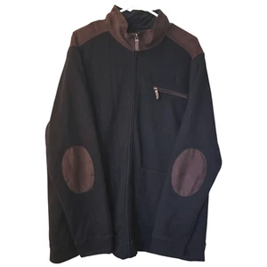 Tasso Ella Men's Black and Brown Coat Casual Wear XXL Elbow Patch Zipper - Picture 1 of 6