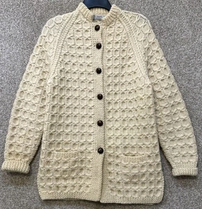 Carrick Fin Damen Pullover S/M? Irische Wollstrickjacke mit Knopfleiste Fischer - Bild 1 von 12