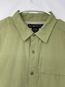 ExOfficio Men Medium ShortSleeve Button Vented Shirt Green Hike/Fish/Outdoor - Picture 1 of 7