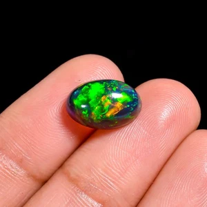 Schwarzer Opal Cabochon 3,00 kt Atemberaubendes Farbspiel! Perfekt für Schmuck - Bild 1 von 3