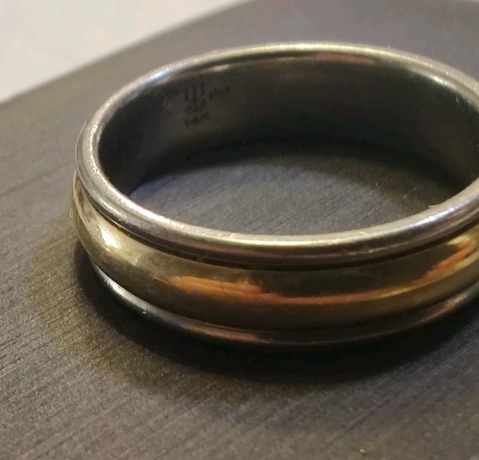 Anillo James Avery Oro 14k y Paladio Banda Ancha Talla 10 Para Hombre - 9,7 Gramos  Foto 1 de 4