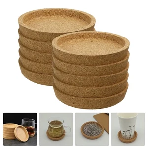 10 Pcs Cork Coasters High Temperature Resistant Office For Drinks - Picture 1 of 12