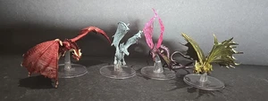 Gold, Red, Lunar & Solar Dragons on 2" bases from various Ship Scale Wizkids - Picture 1 of 7