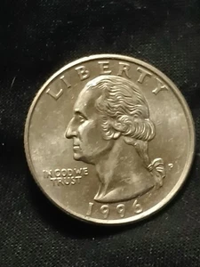 1996 p quarter error, dd, mint condition, Rim offset, Washington Rare, bold  - Picture 1 of 6