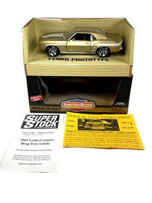 Ertl American Muscle, 1969 YENKO 427 Camaro Dourado, #8 Protótipo Super Carro, 1-5000 - Imagem 1 de 4