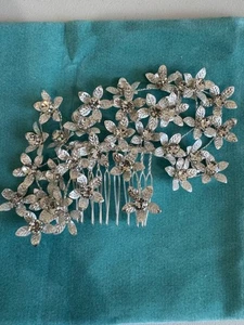 Peine de pelo floral plateado y transparente sin marca para mujer talla única - Imagen 1 de 5