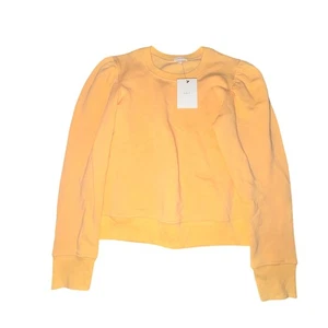 A.L.C. Rayna Sweatshirt Women's Size L Orange Sorbet Puff Sleeve Pullover NWT - Picture 1 of 6