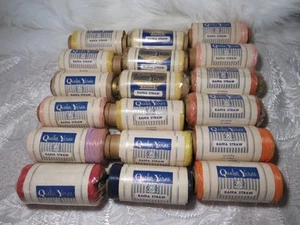 18 VINTAGE ROLLS RAYON RAFFIA RAFFA STRAW QUAKER/SUNRAY YARNS UNUSED 72 YDS EACH - Picture 1 of 21