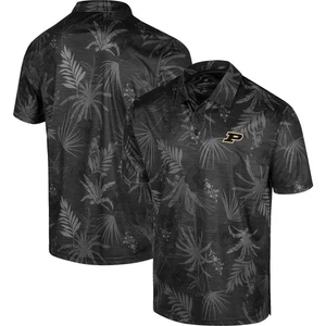 Men's Colosseum Black Purdue Boilermakers Palms Team Polo - Picture 1 of 3