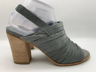 Matisse Women's US 8.5 Mummy Slate Blue Suede Strappy Slingback 3.5" Heels - Image 1 of 4