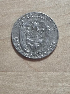 Panama 1/10th Balboa coin, 1973. KM# 10, copper-nickel-clad-copper. Balboa. - Picture 1 of 4