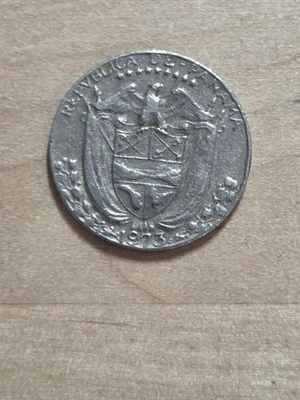 Panama 1/10th Balboa coin, 1973. KM# 10, copper-nickel-clad-copper. Balboa. - Image 1 of 4