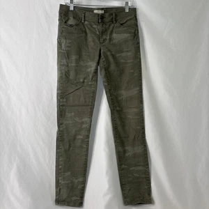 Ann Taylor Loft Faded Camo Skinny Jeans Size 27/4 Low Rise Green 29.5” Inseam - Picture 1 of 8
