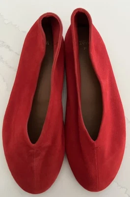 ZARA Ballet Plano (Mujer) / Gamuza Roja / Talla 6.5/37 Airfit Plantilla Técnica Espuma Foto 1 de 4