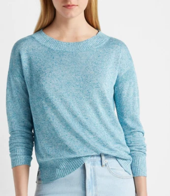 Club Monaco by Ralph Lauren Blue Boatneck Sweater Chandalis Knit Size L New - Image 1 of 4
