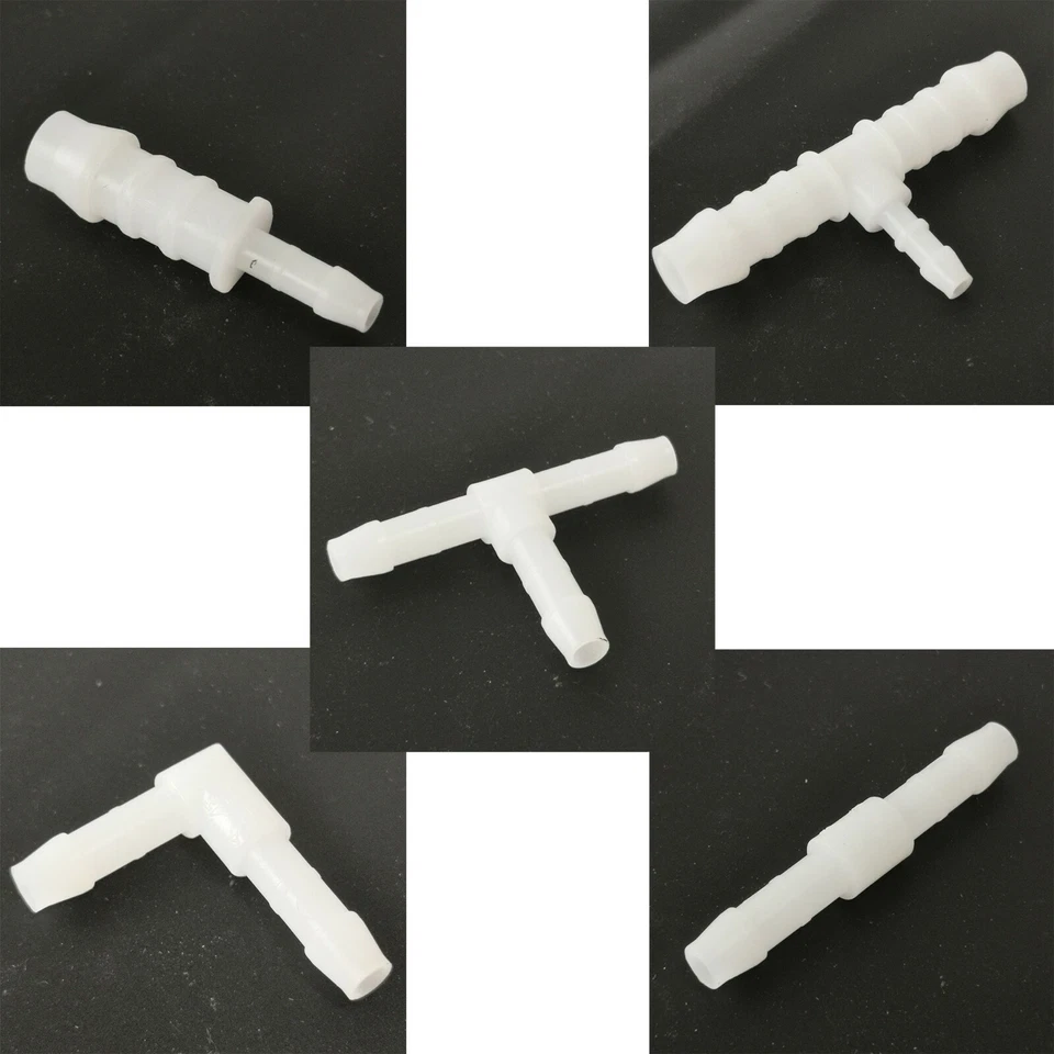 4mm Plastic Air LIne FItting Elbow/T Piece/Joiner/Reducer Kockney Koi Aquarium