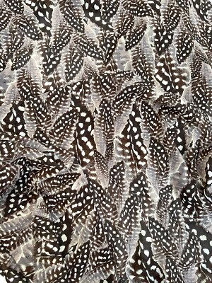 Brown Feathers Georgette Dress Fabric Crafts 25" X 53" & 22" X 53" 2 pc Remnants - Image 1 of 4