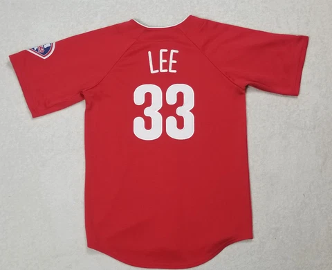 Cliff Lee #33 Philadelphia Phillies Full Button Sewn On Jersey -Majestic - Small Cover