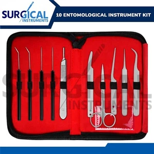 10 Pcs Entomological Dissecting Instrument Kit Set Stainless Steel German Grade - Picture 1 of 7