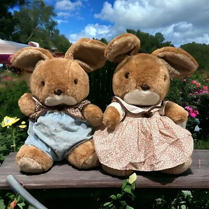 Vintage Easter Bunny Rabbit 18” Plush Set w/Clothes - Picture 1 of 18