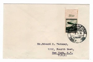 Airship Hindenburg 1936 1st Flight to North American Cover ~ Zeppelin - Picture 1 of 2