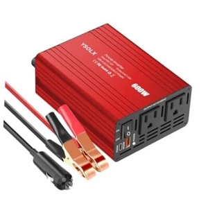 Power Inverter 12V to 110V, DC to AC Car Inverter with 65W USB-C/USB-Fast 600W - Picture 1 of 7
