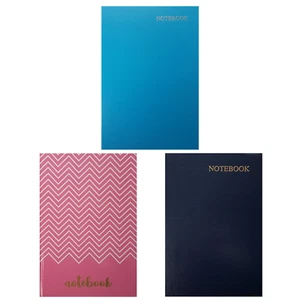 3 A5 LINED NOTEBOOKS PINK NAVY BLUE School Note Book Revision Jotter REDUCED - Picture 1 of 8