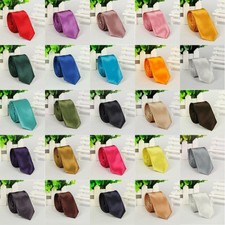 US Seller Mens Slim Plain Necktie Solid Color Casual Shirt Tie 40 Colors LD01 