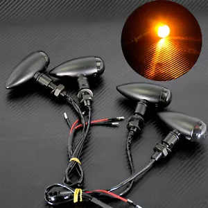 4X Indicador de señal de giro Luz intermitente apta para Harley Bobber Chopper Deportista - Imagen 1 de 9