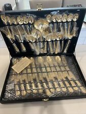 WM. Rodgers & Son Gold Plated Flatware Set, 51 PC Set -  Never Opened