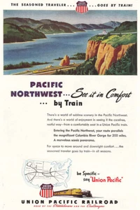 1946 Union Pacific Railroad: Pacific Northwest Vintage Print Ad - Bild 1 von 1