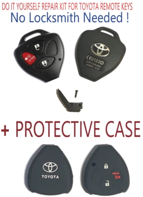 Toyota Scion 2005 - 2014 3 Button Remote Key Repair Kit Shell Case DIY + CASE  - Image 1 of 4