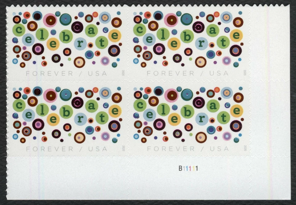 #5434 Celebrate, Plate Block [B11111 LR] Mint **ANY 5=FREE SHIPPING** - Image 1 of 1
