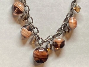 Vintage Halsband/Halskette mit Glasperlen/Charms - Bild 1 von 5