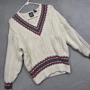 Suéter De Colección Gap Para Hombres S Crema Isla Feria Pescador Cable Tejido Clásico Irlanda - Imagen 1 de 14