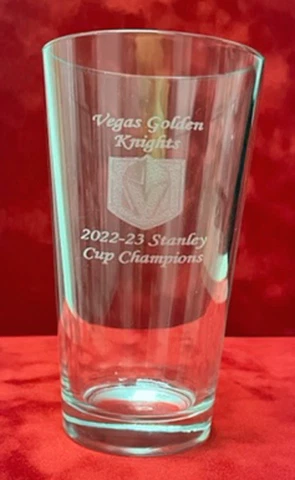 VEGAS GOLDEN KNIGHTS 2023 STANLEY CUP CHAMPIONS PINT GLASS OPTIONAL AMOUNT Cover