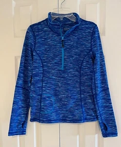 NWOT ZELLA Blue 1/2 Zip Athletic Pullover Jacket With Thumbholes - Size XL 14-16 - Picture 1 of 10