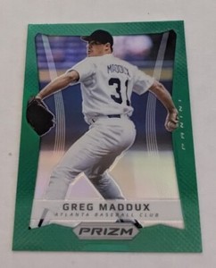 2012 Panini Prizm # 122 Greg Maddux Green Prism Parallel Card Atlanta Braves MLB