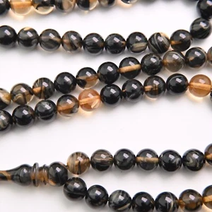 Artesanal 99 cuentas Tasbih 925K plata borla prensada ámbar baquelita 505023 - Imagen 1 de 11