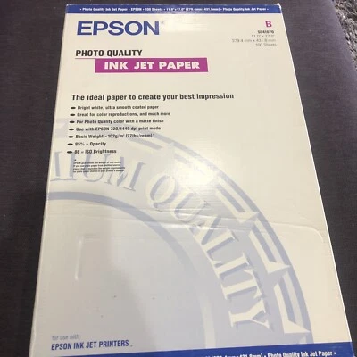 Epson Photo Quality Ink Jet Paper 11.0” X 17.0” 100 Sheets Brand New - Image 1 of 4