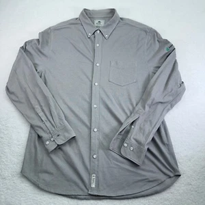 Roots 73 Shirt Mens Extra Large Gray Pique Knit Button Down Long Sleeve Stretch - Picture 1 of 9