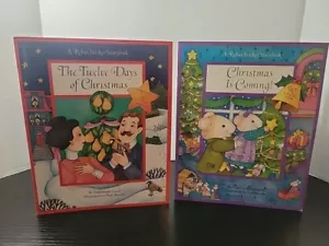Lot of 2 Childrens Paperback Christmas Books With 90 And 70 Stickers - Picture 1 of 6