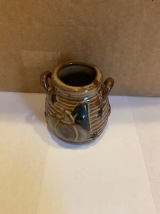Primitive Vintage Honig & ich Krähe & Kürbis Keramik geripptes Glas 2,5 Zoll F8666 - Bild 1 von 1