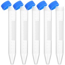  50 PCS Clear Plastic Vials Container Laboratory Test Sample Centrifuge Tube