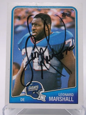 1988 Topps LEONARD MARSHALL 281 SIGNED Football Card NFL - Image 1 of 3