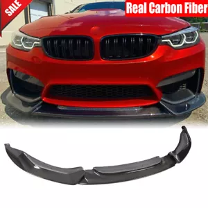 Fit For 2015-20 BMW F80 M3 F82 F83 M4 Real Carbon Fiber Front Bumper Lip Spoiler - Foto 1 di 11