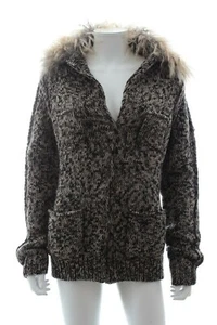 Cárdigan Lanvin 'Les 10 Ans' cuello cordero lana-cachemira/negro, gris jaspeado - Imagen 1 de 4